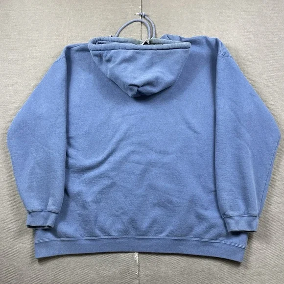Vintage‎ Adidas Sweatshirt Mens 2XL Blue Center Logo Pullover Hoodie USA Minimal